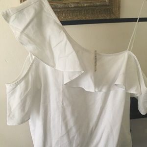 Madewell white off on shoulder top Sz 14 NWT